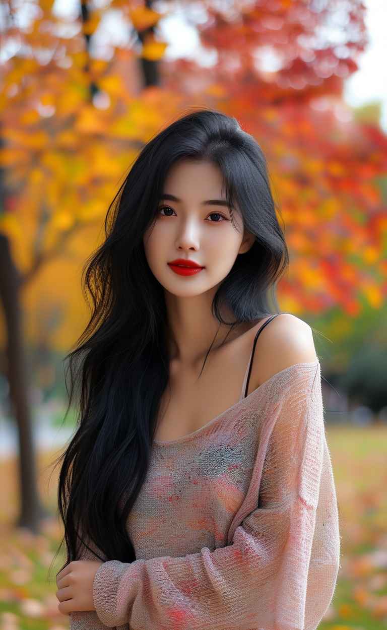 秋天下宽松美女 15