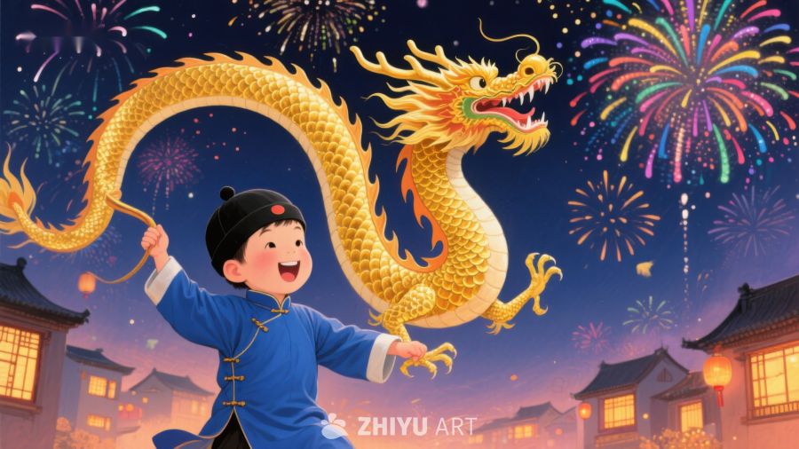 童子舞龙迎新春 875