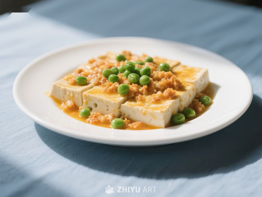 美味豆腐配青豆与酱料 542