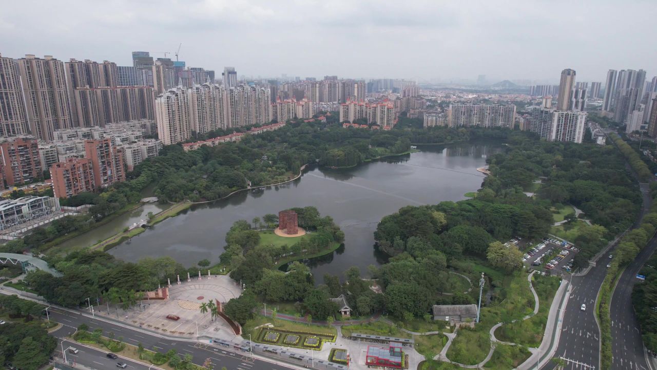 广东佛山亚洲艺术公园航拍