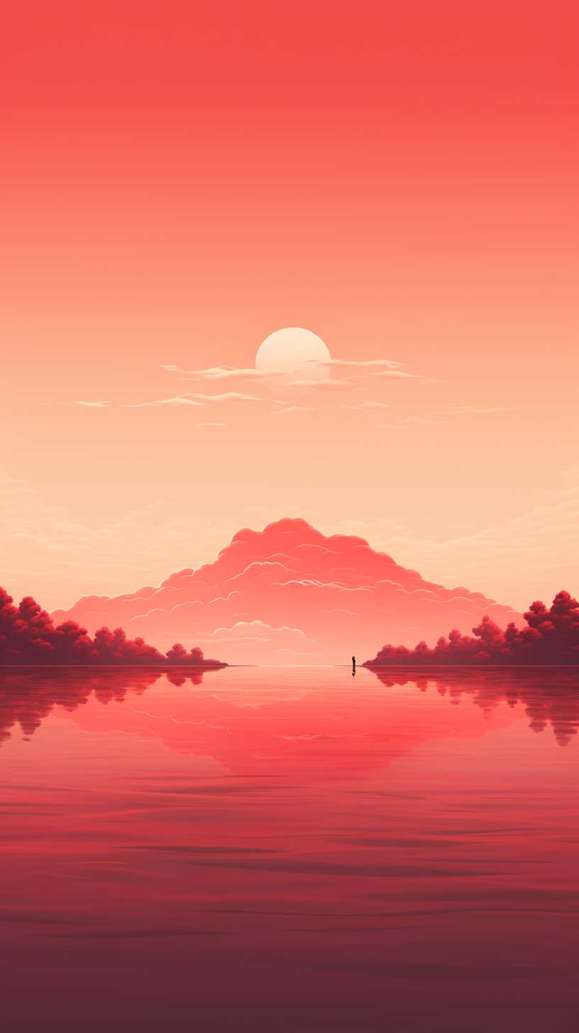 红色背景艺术图