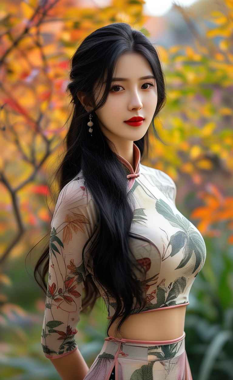 秋天美女户外摄影图 29