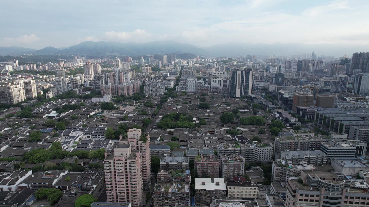 航拍福建福州城市风光