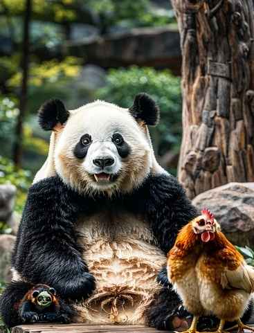 熊猫与鸡
