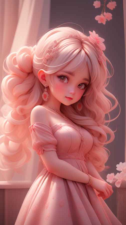 粉色女孩治愈系