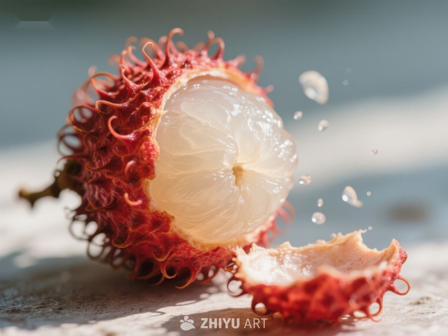 新鲜荔枝剖开瞬间 615