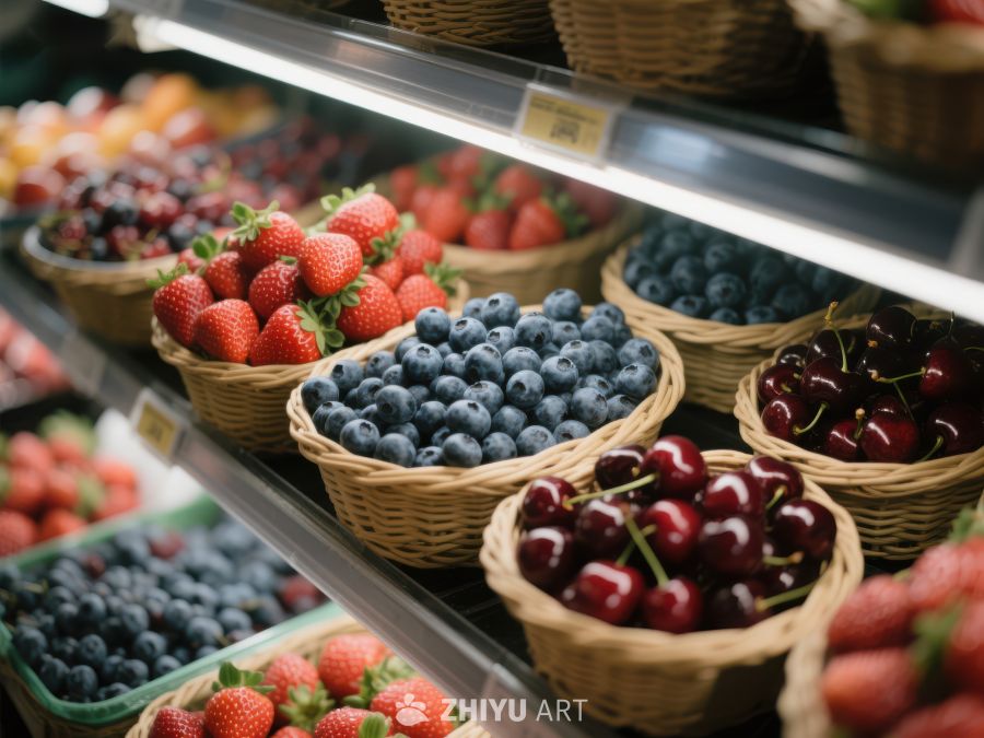 超市货架上的新鲜浆果 95