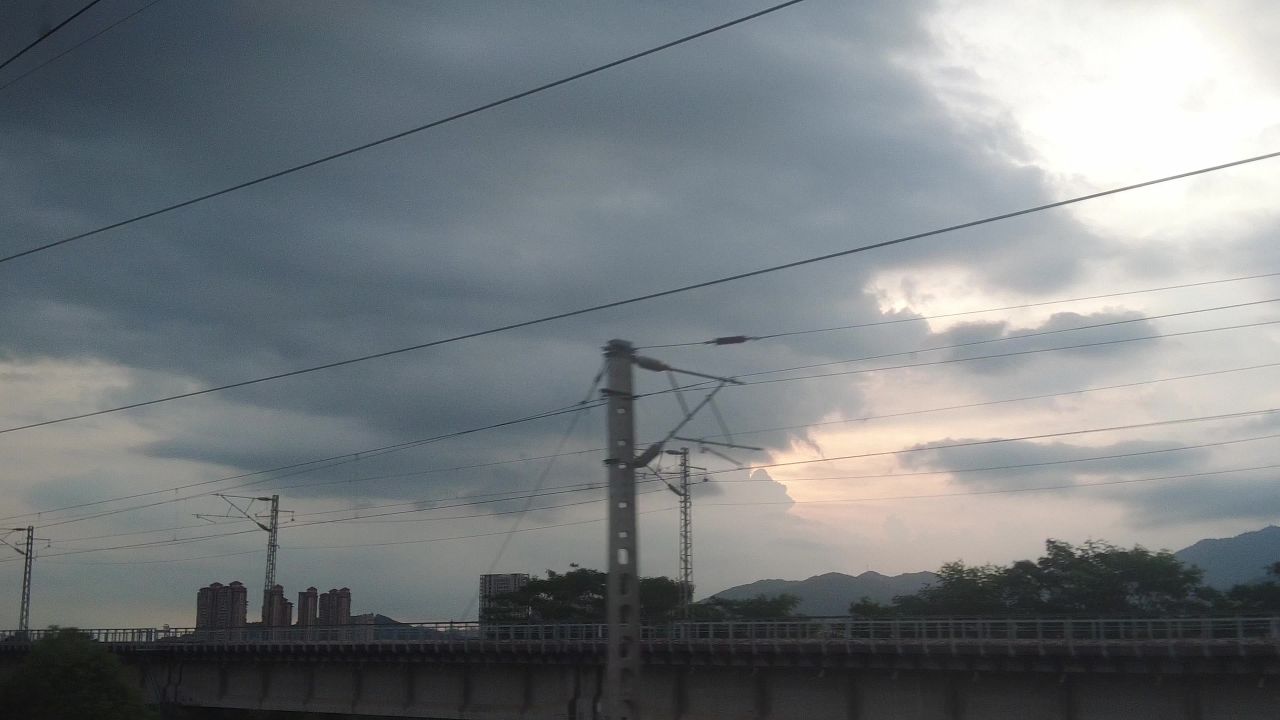 旅途高铁窗外风景一闪而过实拍 