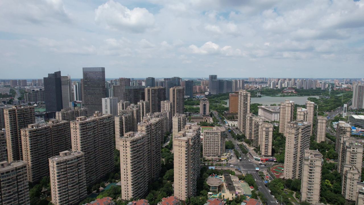 江苏宿迁城市风光旅游景区航拍