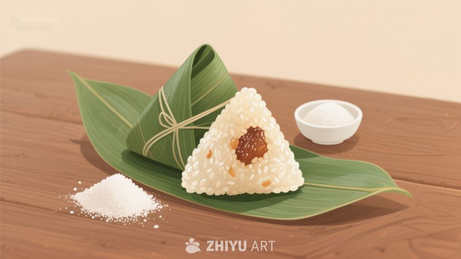 粽子与粽叶的静谧展示 534