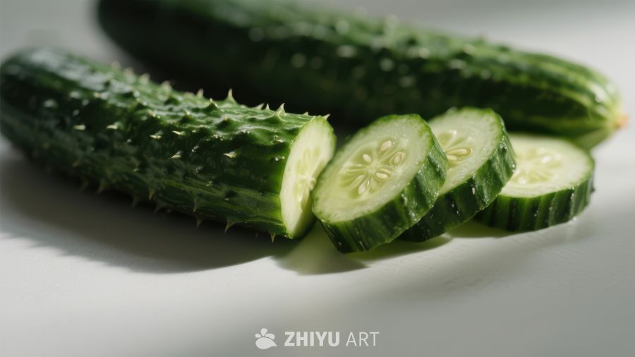 新鲜黄瓜切片展示