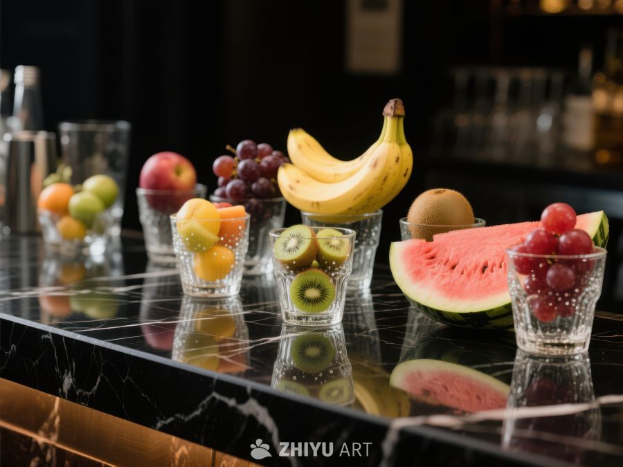 新鲜水果与饮品的优雅展示 739