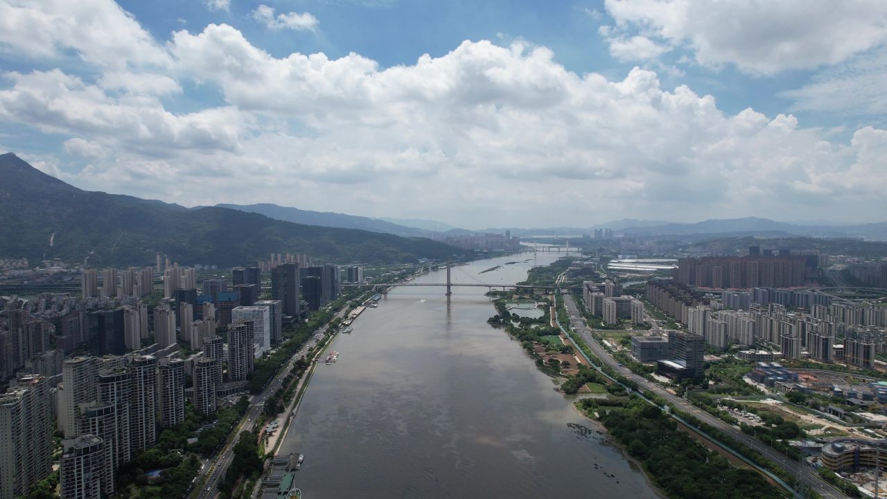 航拍福建福州城市风光