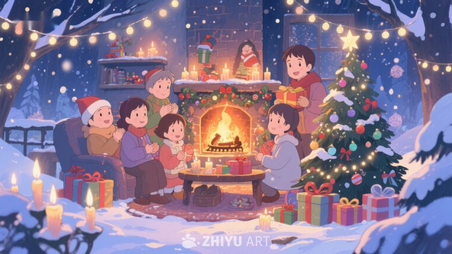 温馨圣诞夜，家人围炉共庆 276