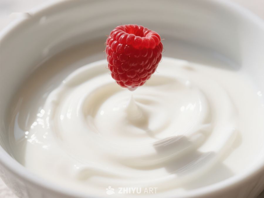 酸奶上的新鲜覆盆子 525