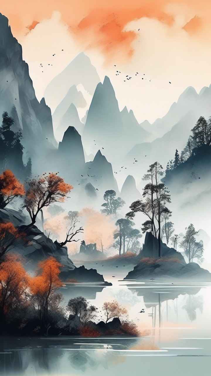 山水画国风背景 59