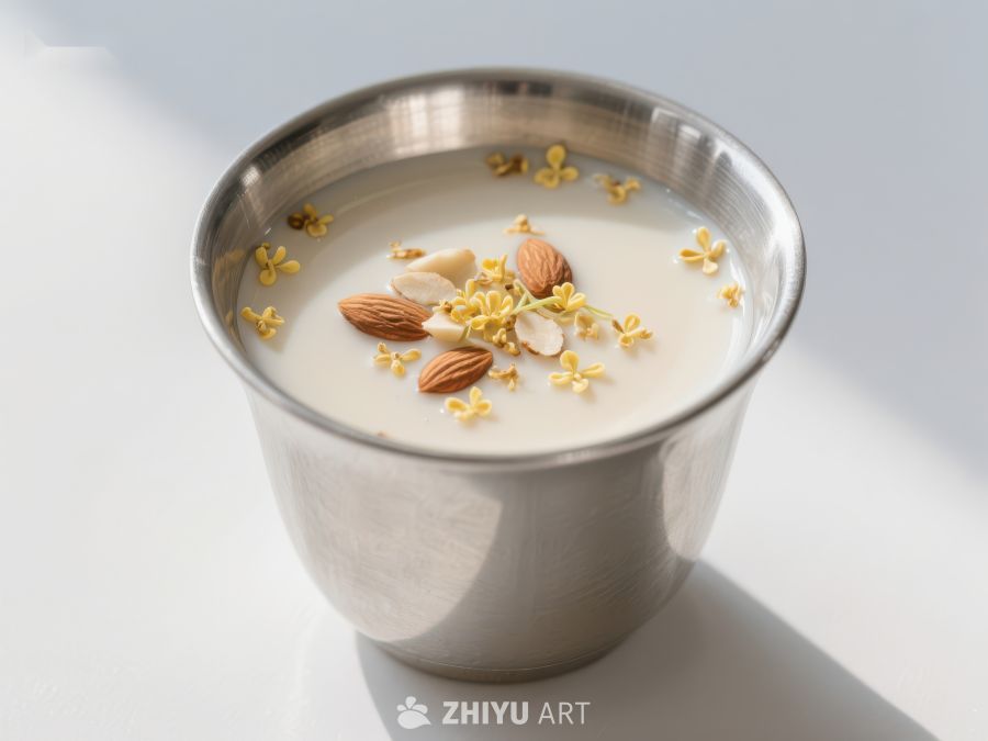 杏仁牛奶配小黄花 1304