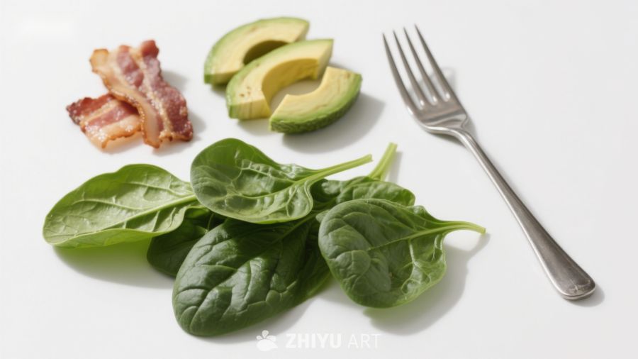 牛油果培根菠菜沙拉食材