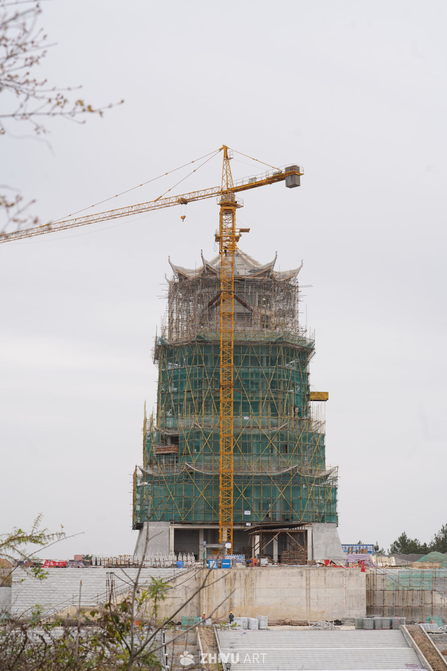 正在修建的黔江正阳楼