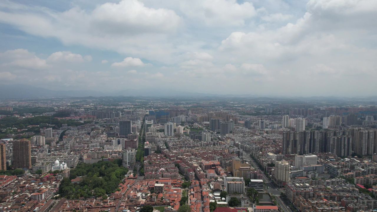 福建漳州城市风景航拍