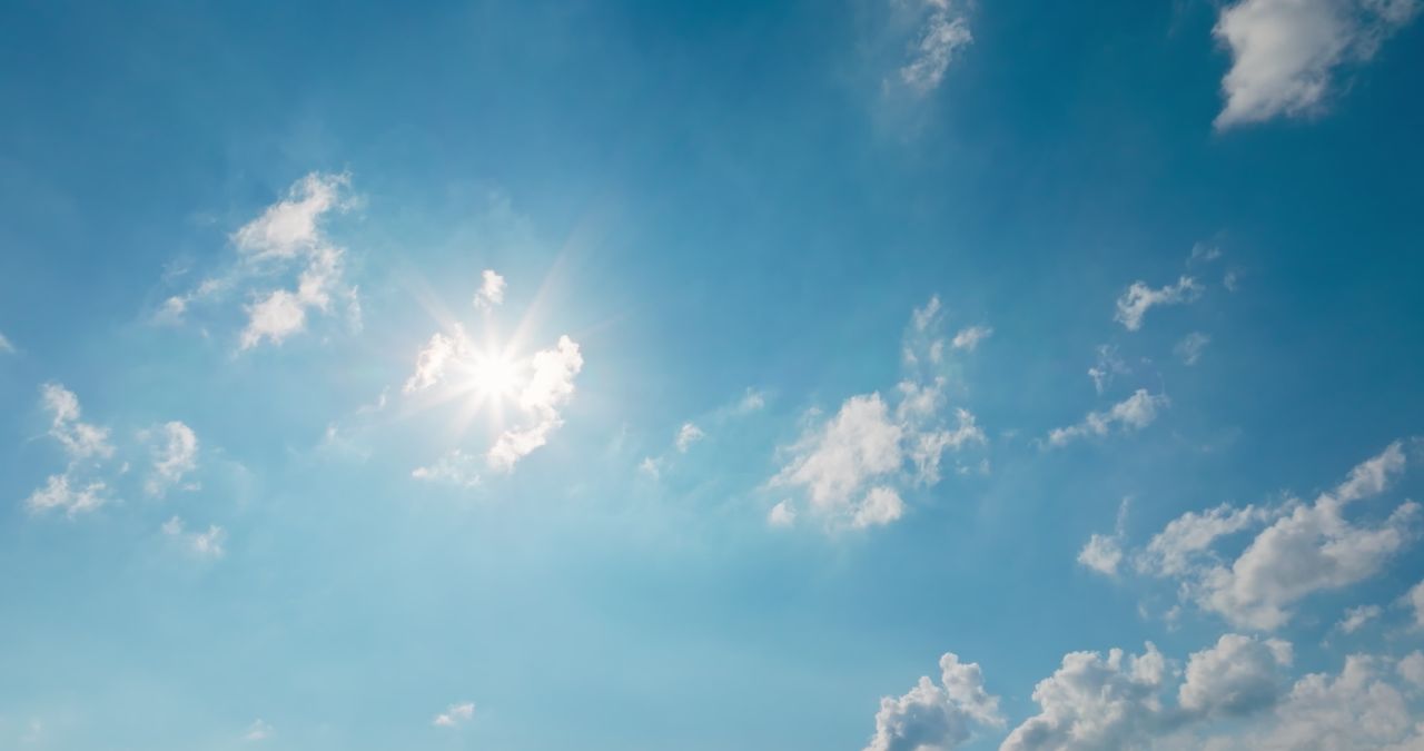 夏日蓝天白云风光航拍