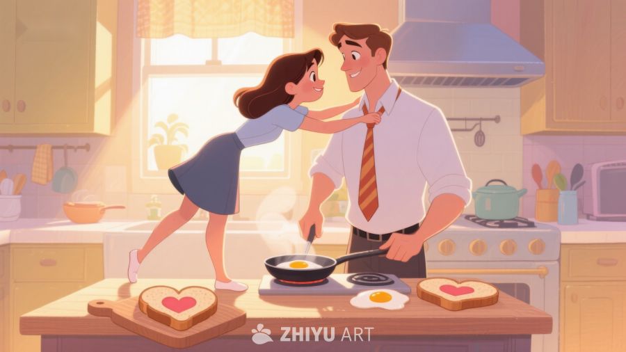 温馨厨房：父女共度烹饪时光 350