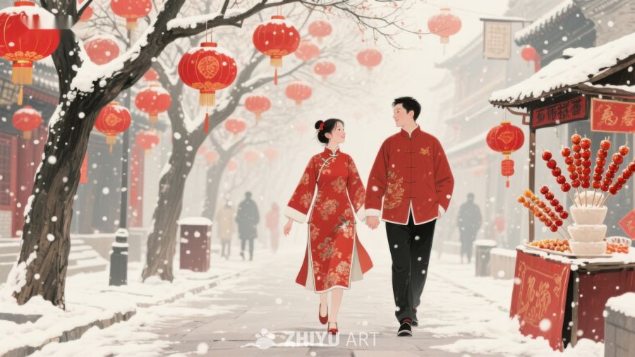 雪中漫步的新人 1137