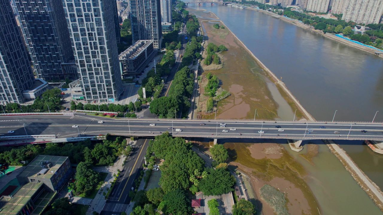 航拍福州鳌峰大桥景观