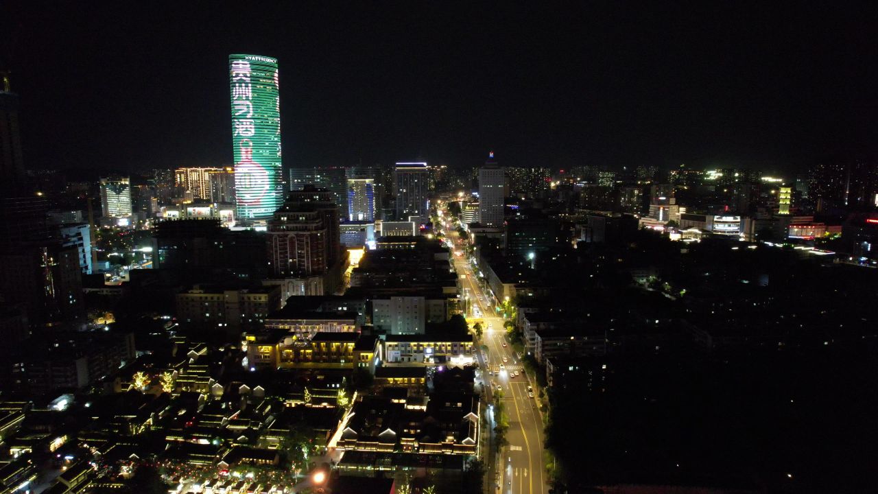 江苏徐州城市夜景灯光城市夜景
