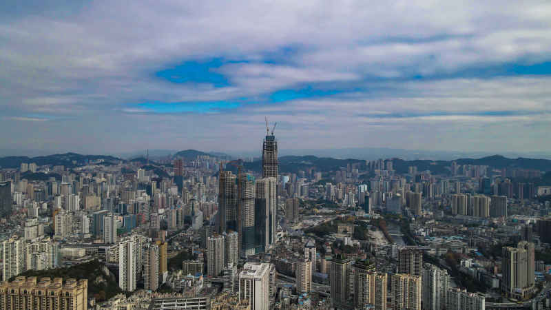 贵州贵阳城市建设航拍摄影图