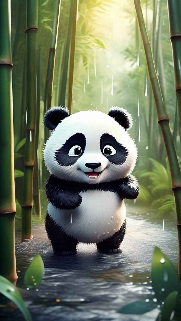 竹林背景雨林熊猫 69