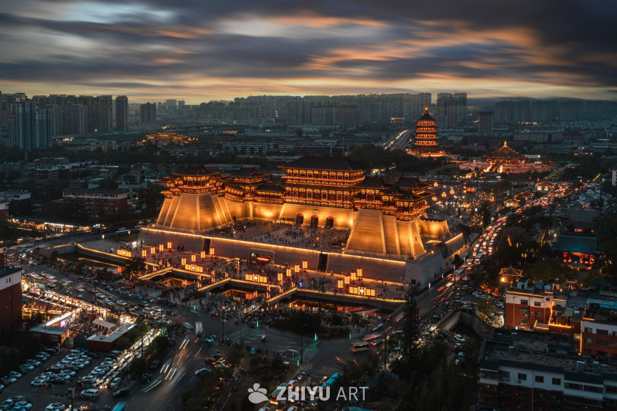 河南洛阳应天门夜景