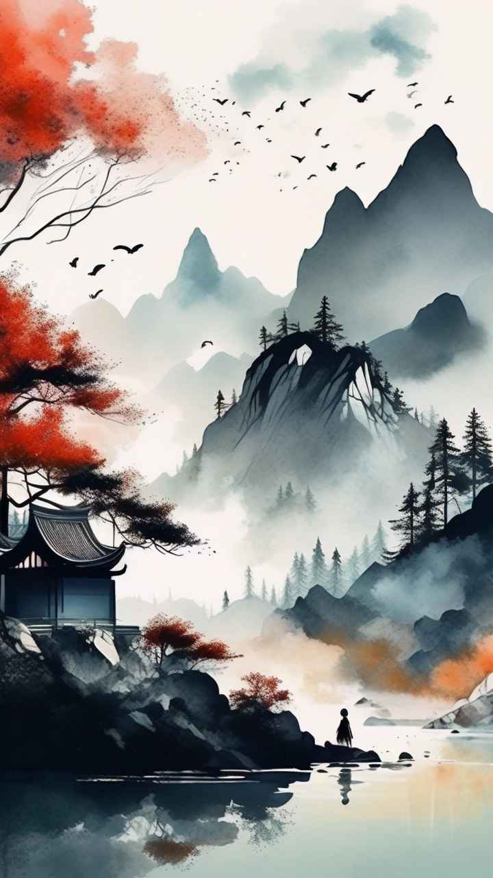 山水画国风背景 28