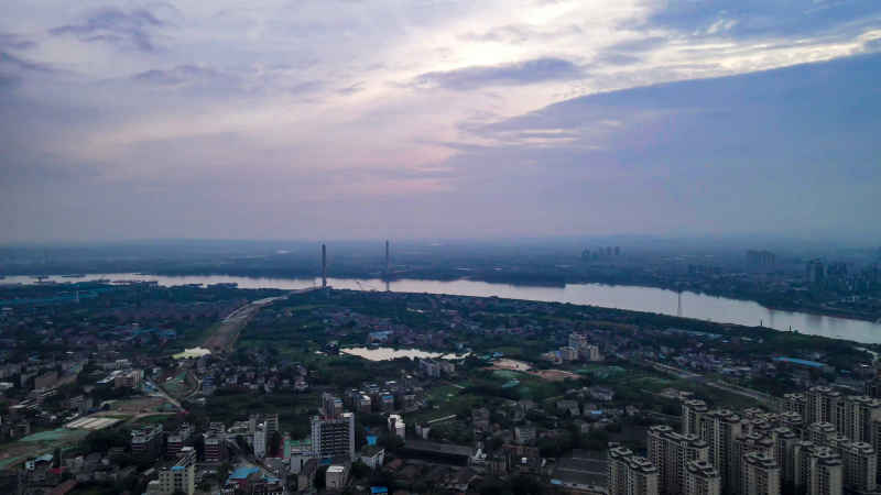 湖南湘潭城市风光航拍摄影图