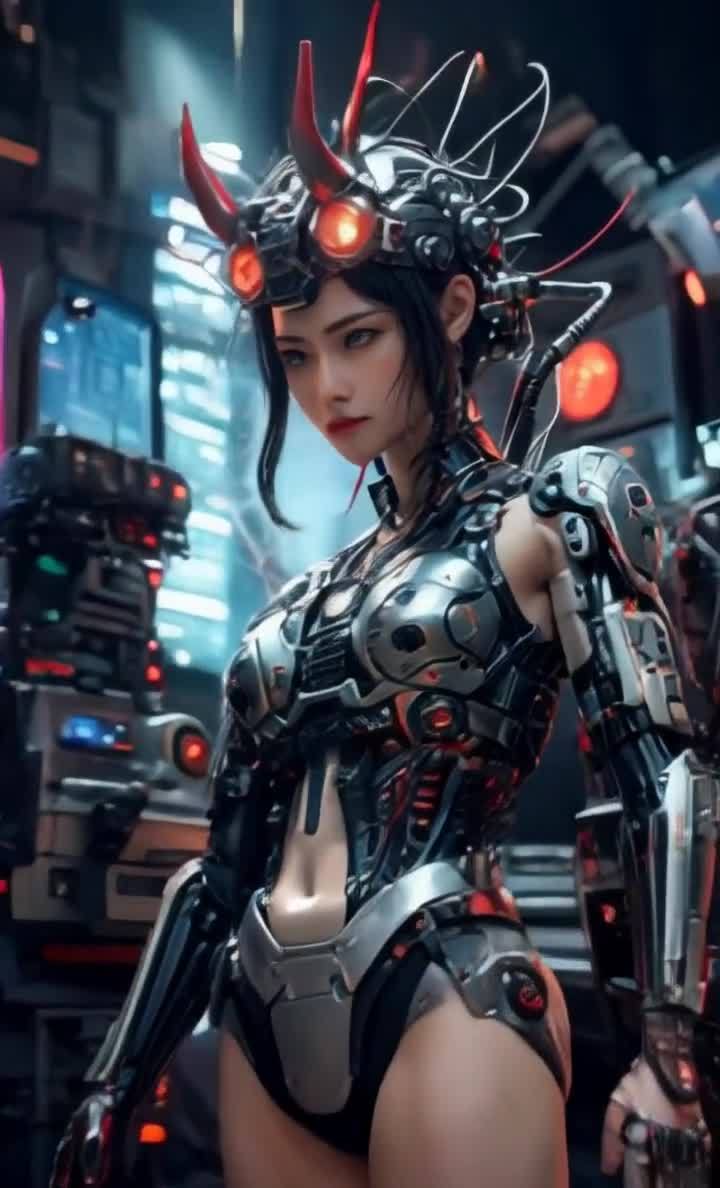 机械外骨骼装甲少女控制电子设备