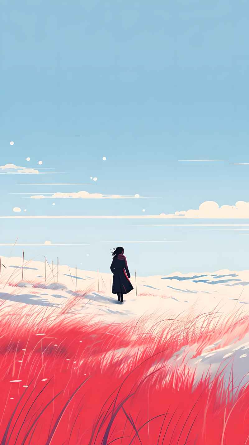 冬季唯美雪景创业插画 128