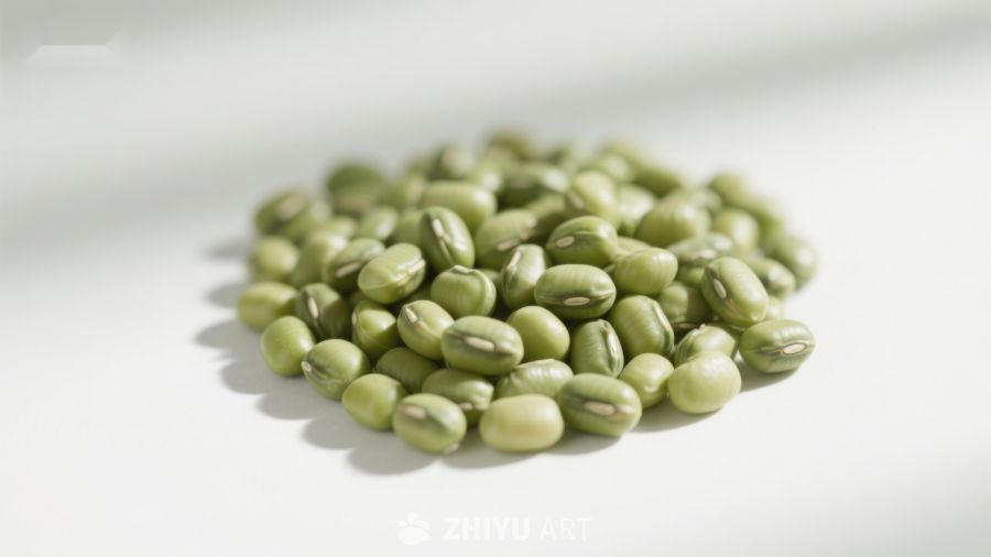 新鲜绿色豆子堆