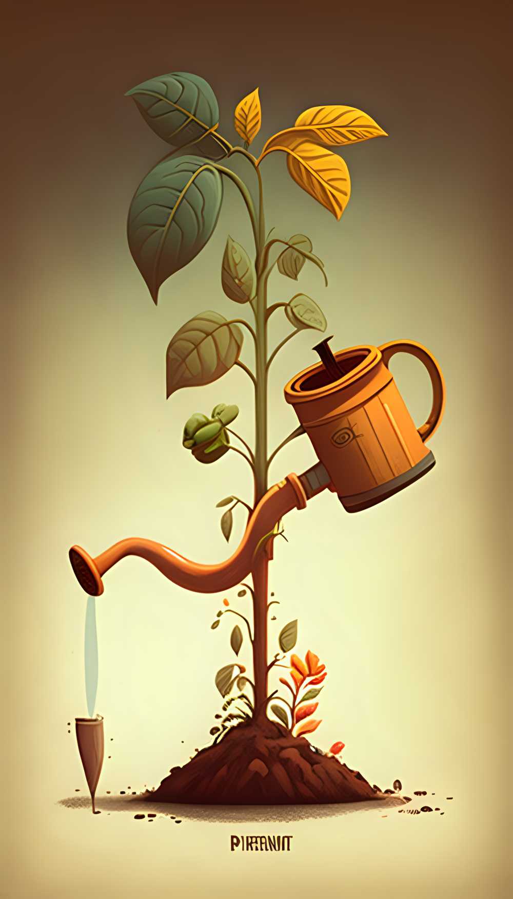 创意艺术画面劳动植树