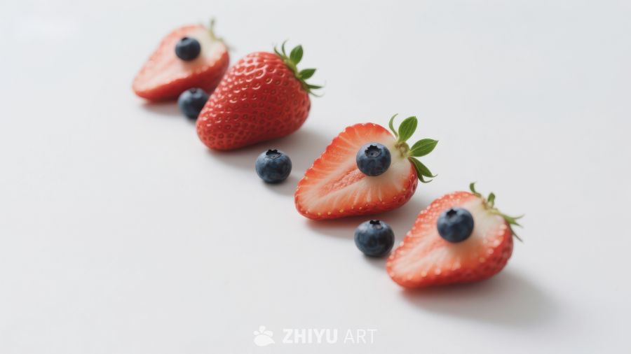 草莓蓝莓创意组合