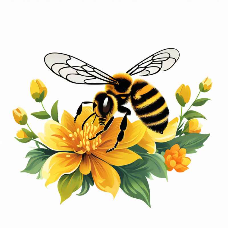 春天小蜜蜂插画元素 2