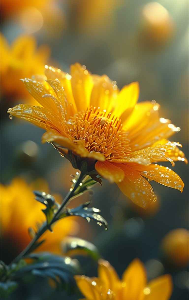 一朵黄色艺术花，花瓣如阳光般灿烂 5