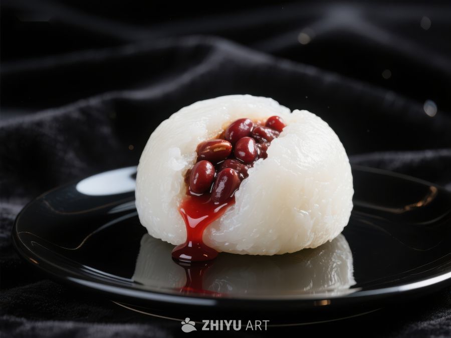 红豆馅糯米团，传统美食