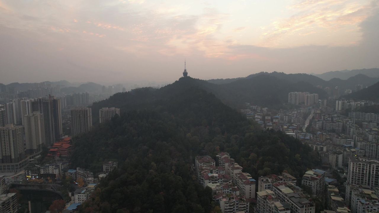 贵州遵义城市风光汇川区航拍