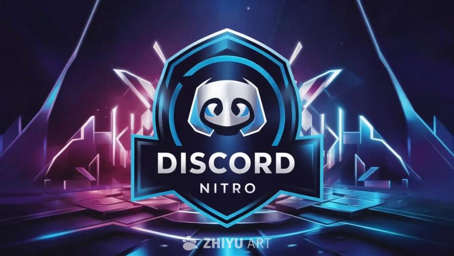一个徽标，徽标的中心是白色的Discord标志，标