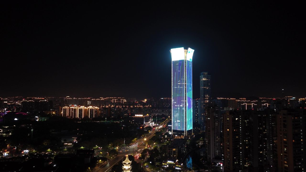 温州城市晚霞和夜景 38