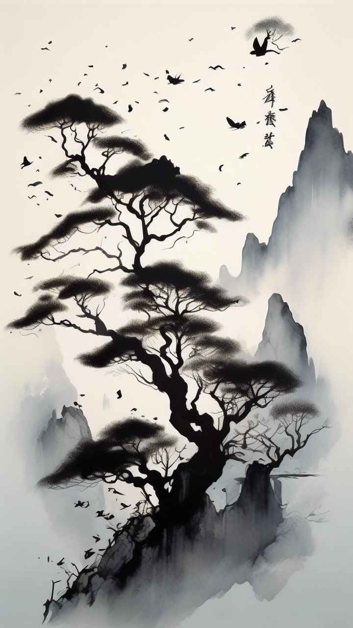 古风山水画唯美背景图 54