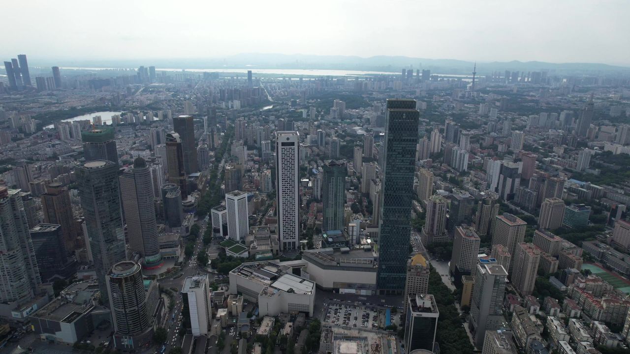 江苏南京城市风光航拍 