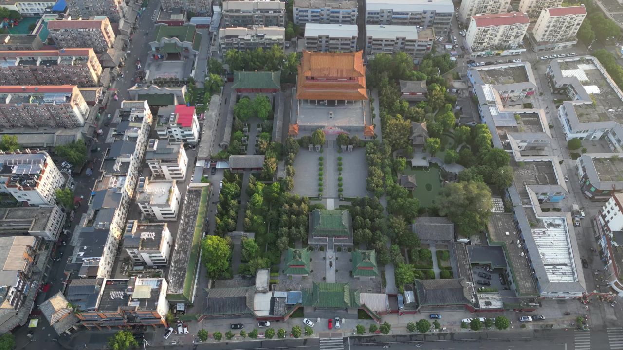 航拍许昌曹魏古城春秋楼文庙遗址