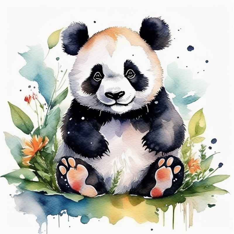 可爱熊猫插画简约风格 9