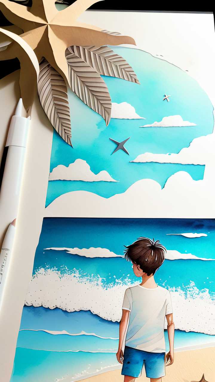 剪纸海报小暑插画海报